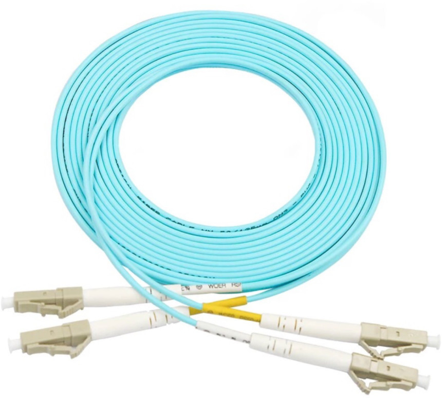 lc lc 패치는 OM3 / OM4 3Meter 10 기가비트 다중 모드 이중 통신 PVC LSZH를 끈으로 묶습니다