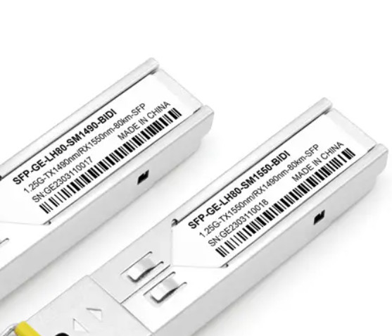 1.25G 80 킬로미터 SFP 광 섬유형 송수신기 SC 연결기 BIDI OEM 제조사 1490/1550nm명
