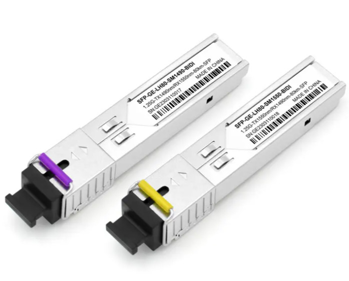1.25G 80 킬로미터 SFP 광 섬유형 송수신기 SC 연결기 BIDI OEM 제조사 1490/1550nm명