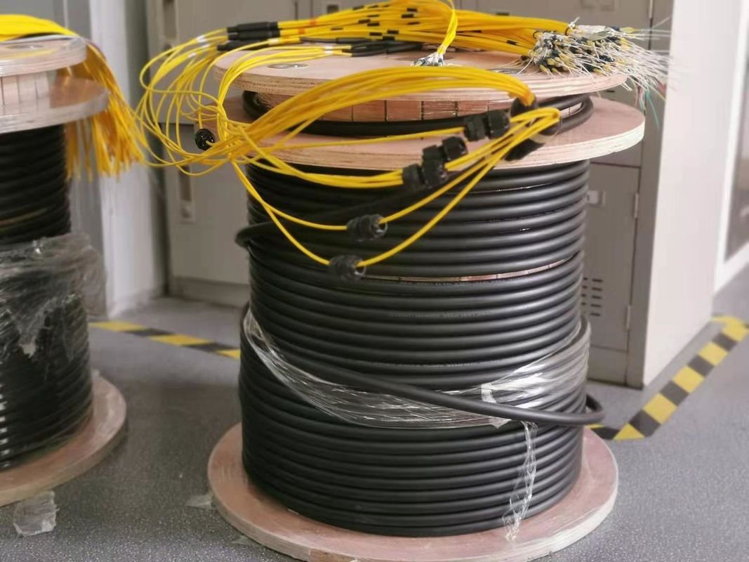 3mm Lose Tube Armored Fiber Patch Cable , LC Patch Cord M12 Waterproof Connector