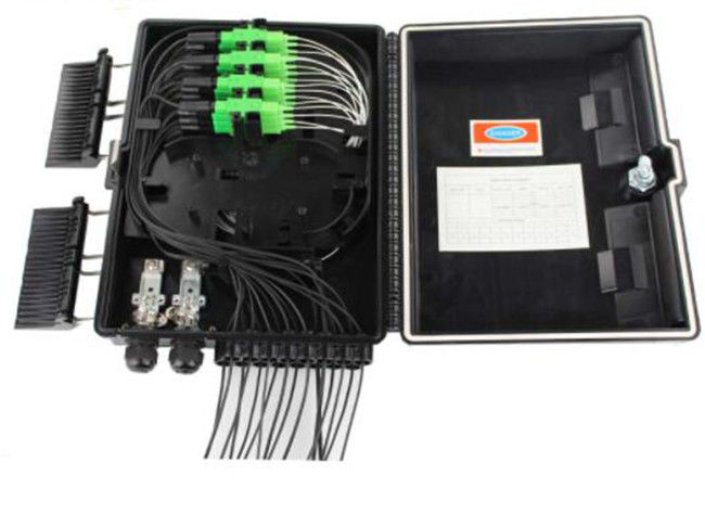 Waterproof Terminal Box 2 Inlet 16 Outlet 16 Ports Ftth Fiber Optic Distribution Box ABS/PC