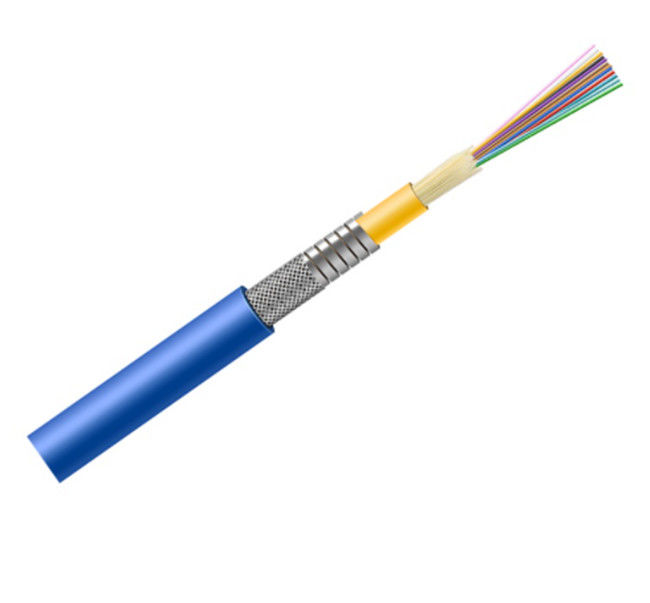 Indoor Armored Fiber Optic Cable Multi Strand Single Core Spiral Steel