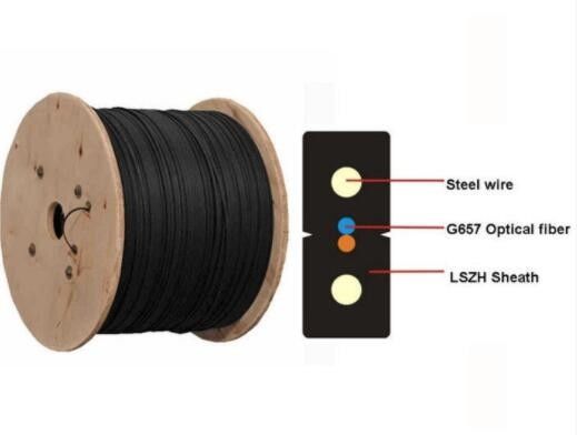 LSZH 1 2 4 코어 Ftth 드롭 케이블 G657a 광섬유 패치 케이블