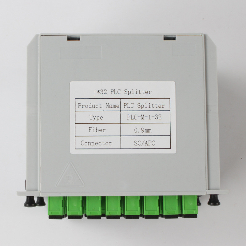 1X32 섬유 PLC 분배기 SC APC 연결기 1310nm RL 55 DB (데시벨) 섬유 0.9 밀리미터
