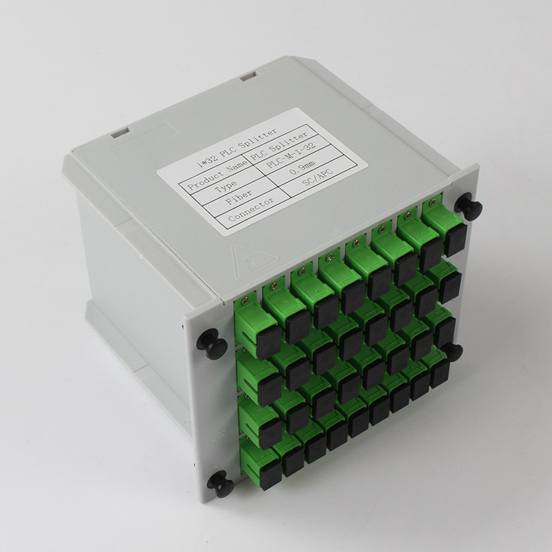 1X32 섬유 PLC 분배기 SC APC 연결기 1310nm RL 55 DB (데시벨) 섬유 0.9 밀리미터